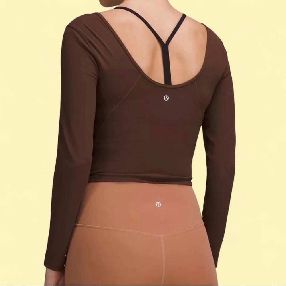 lululemon athletica Brown Long Sleeve Crop Top